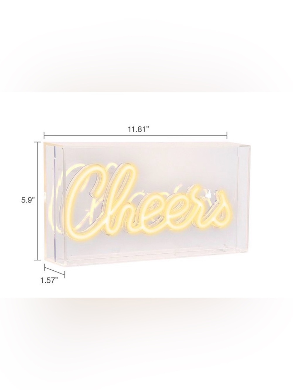 Yellow "Cheers" Neon Sign - Wall Decor